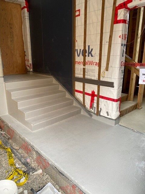 Close-up of the finished anti-slip polyurea traffic coating after resurfacing