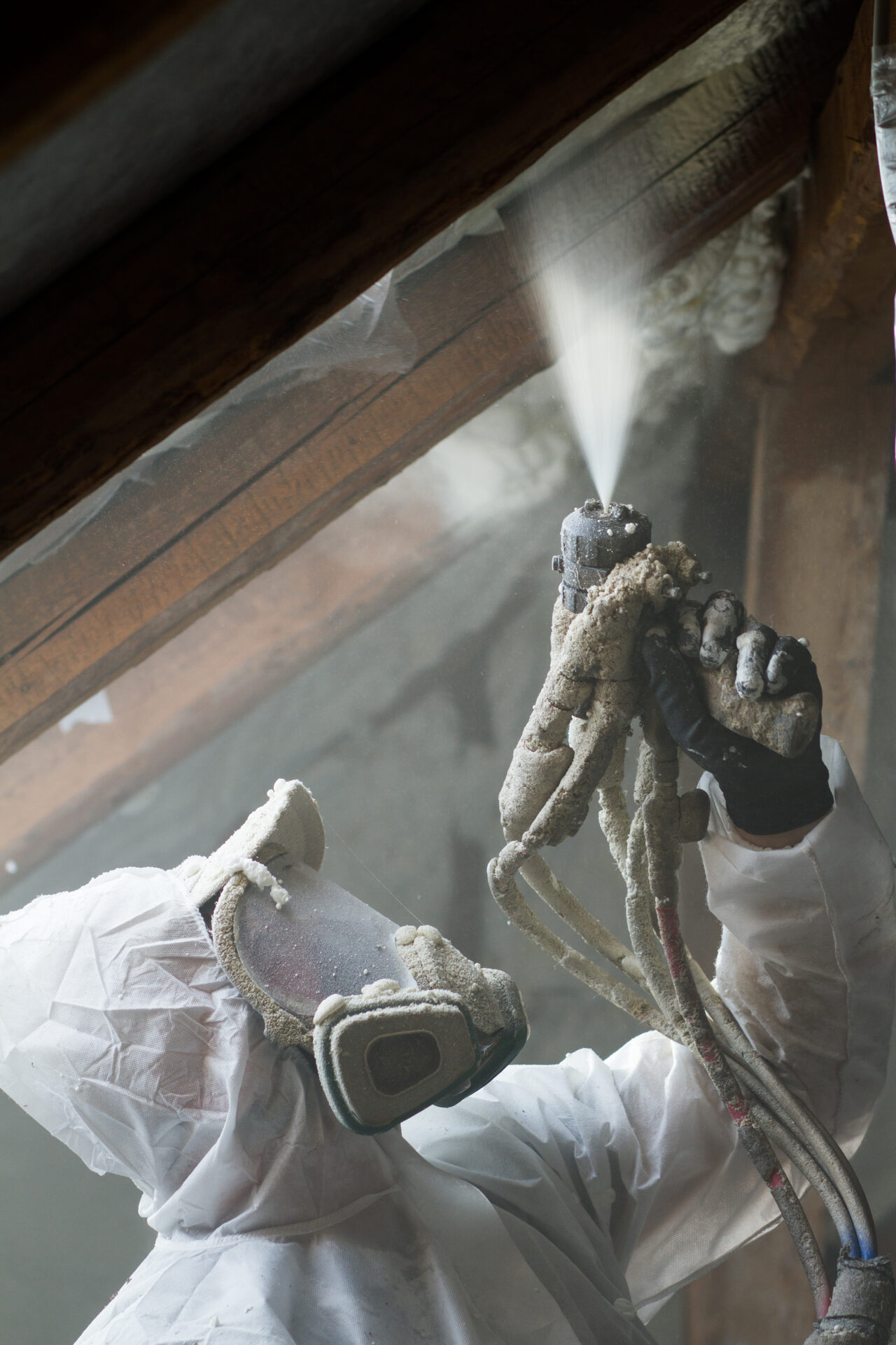 Spray-applied polyurea being installed by West Coast Waterproofing