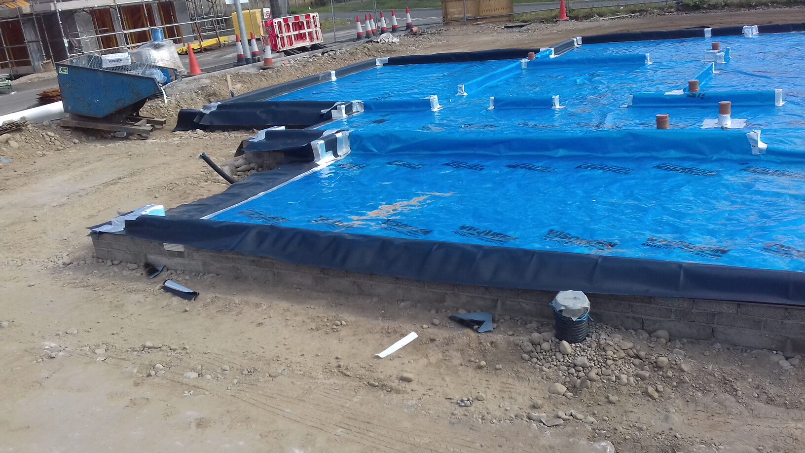 Multiple pool shells waterproofed at an aquatic facility by West Coast Waterproofing
