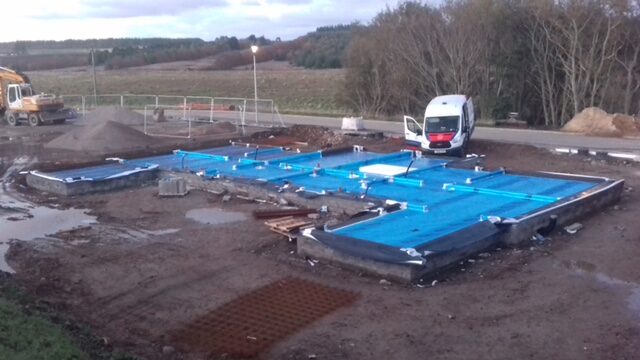 Multiple pool shells waterproofed at an aquatic facility by West Coast Waterproofing