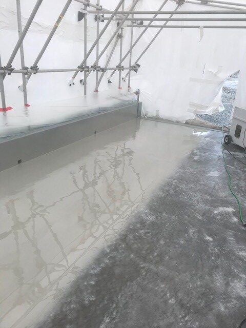 CN rail bridge deck being resurfaced and waterproofed by West Coast Waterproofing